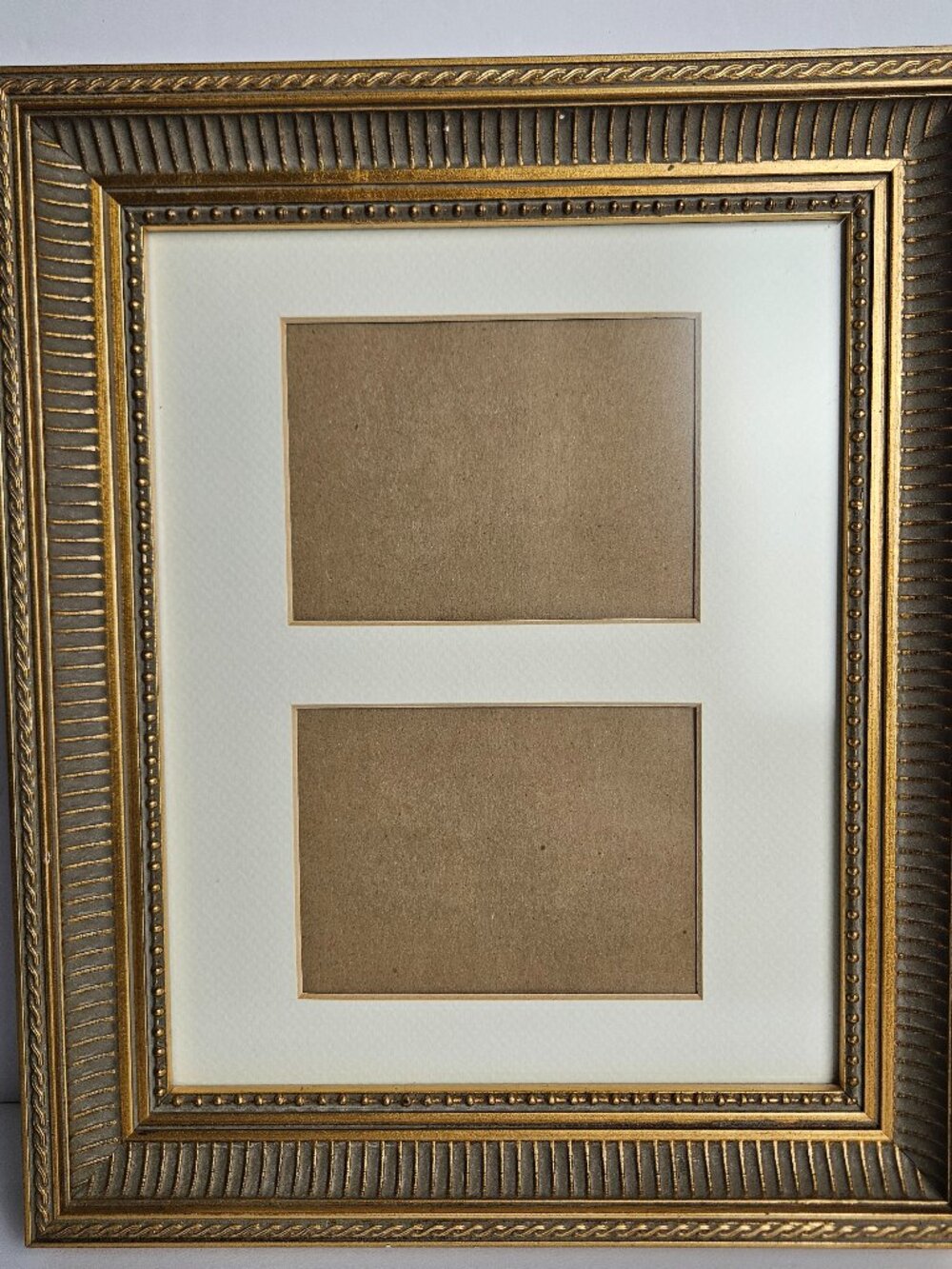 Ornate Gold Frame Double 4 x 6 Photo Opening Picture Frame Portrait Hanging